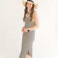 Striped Sleeveless Midi Dress