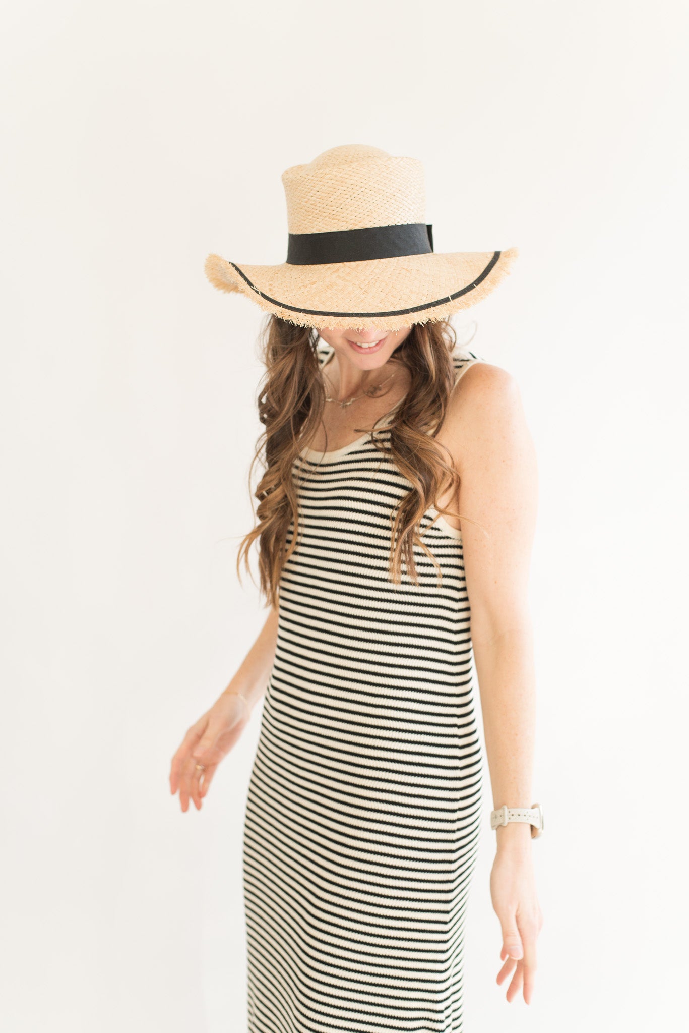 Striped Sleeveless Midi Dress