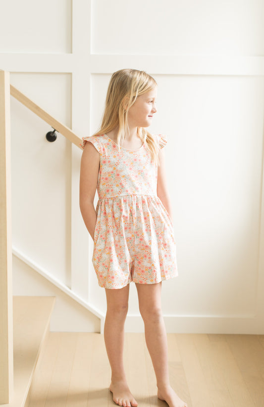 Macie Romper in Bunny Field