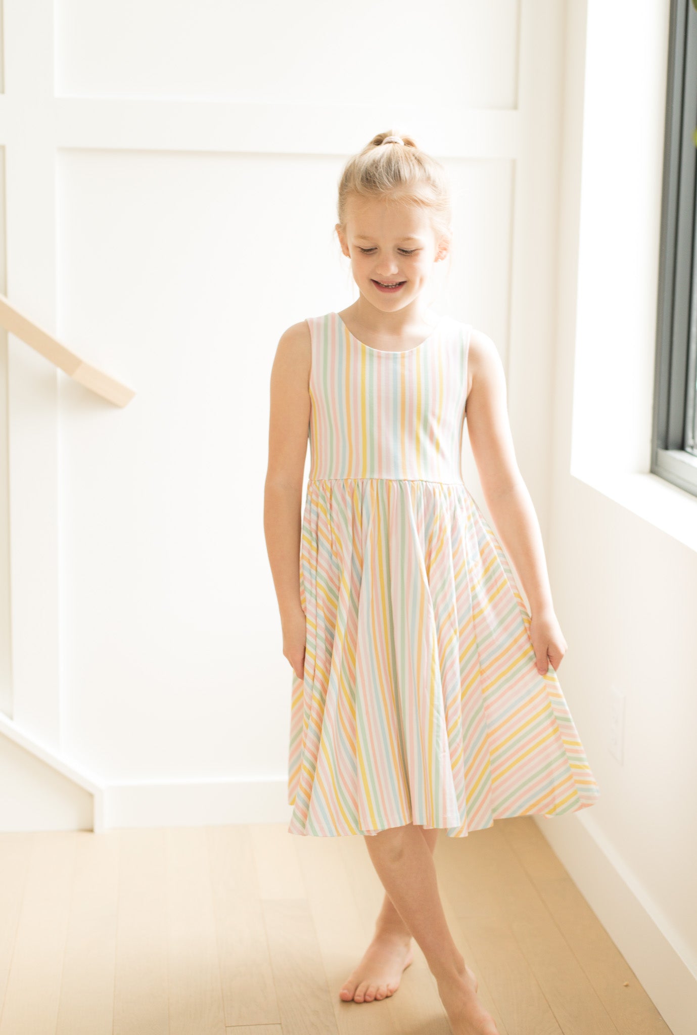 Tank Dress in Pastel Stripe
