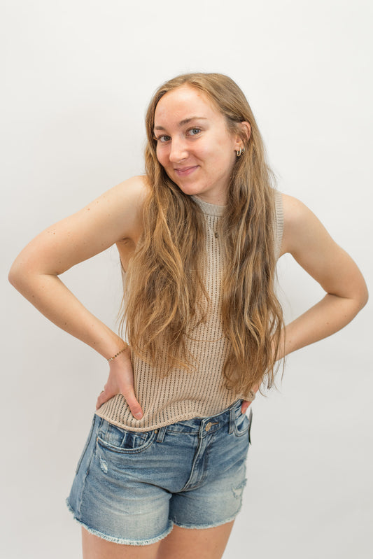 Rib-Knit Sweater Vest