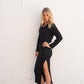 Claudia Sweater Rib Skirt- Black - Lulie