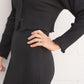 Claudia Sweater Rib Cardi- Black