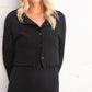 Claudia Sweater Rib Cardi- Black