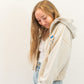 Lake Cropped Mineral Zipper Hooded Pullover