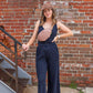 Come Together Textured Wide Leg Pants- Navy Bliss