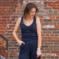 Come Together Button Front Textured Tank- Navy Bliss