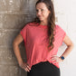Stop Playin' Textured Tee- Sunset Coral