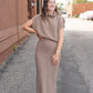 Crosby Ribbed Turtleneck Vest: Dark Taupe
