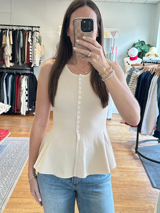 Puglia Knit Vest- Ecru