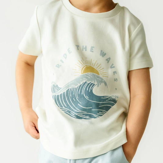 Organic Crew Neck Tee - Ride The Waves - Lulie
