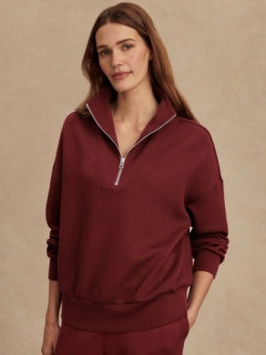 Hawley Half Zip Sweat- New Maroon