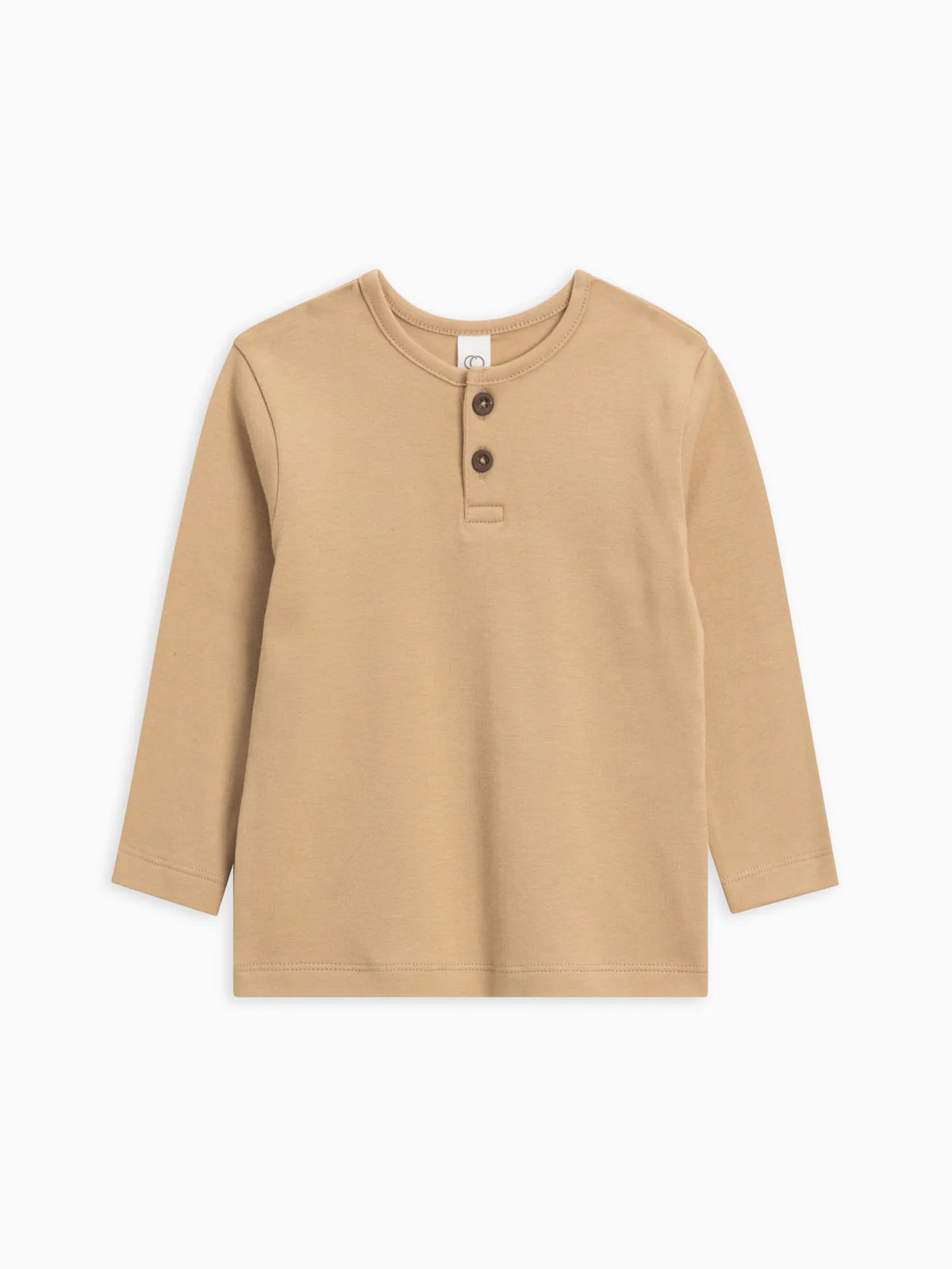 Organic Reef Henley Long Sleeve - Latte