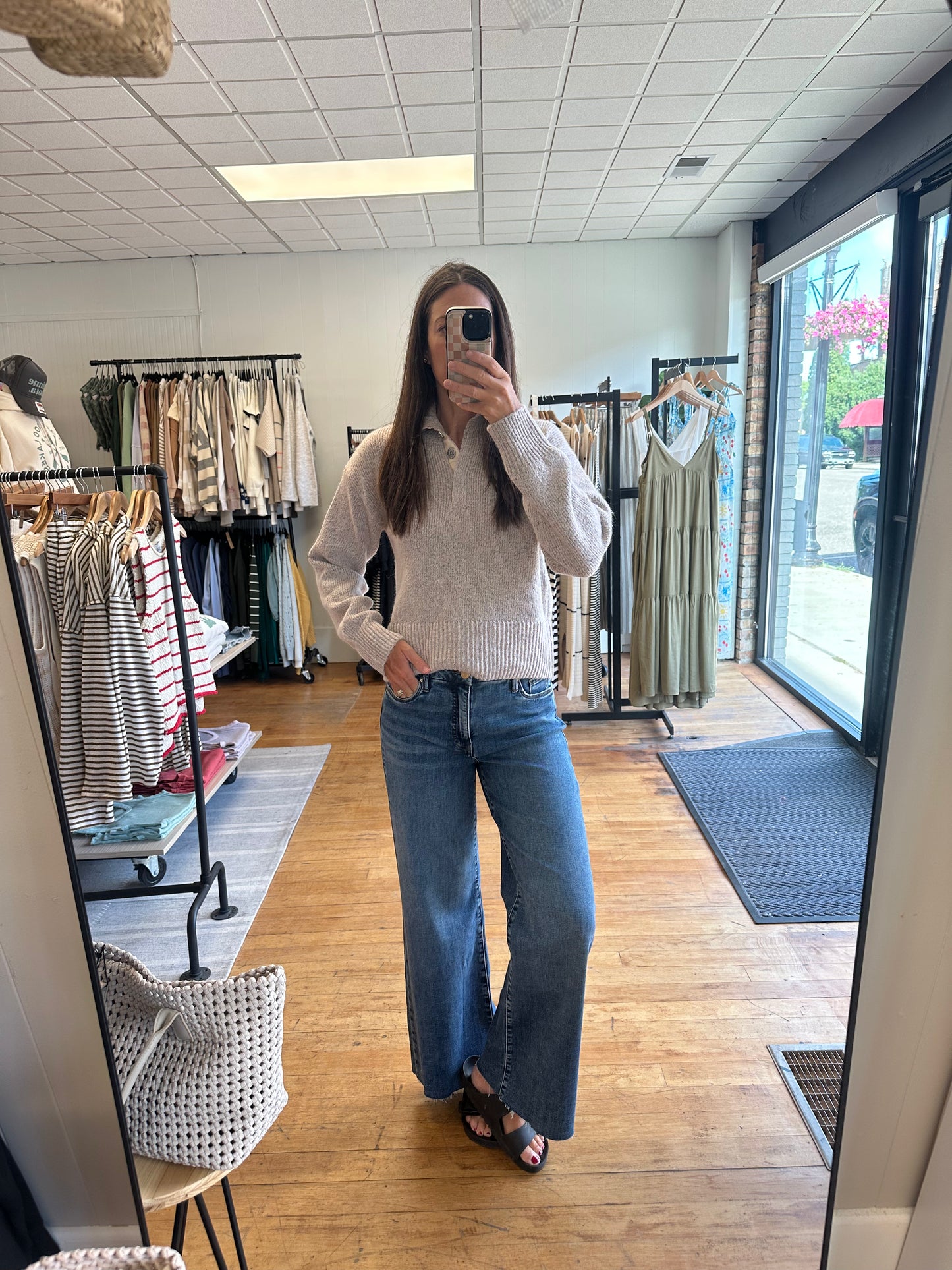 Boxy Snap Front Henley