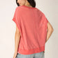 Stop Playin' Textured Tee- Sunset Coral