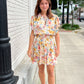 Lana Flutter Sleeve Dress- Watercolor