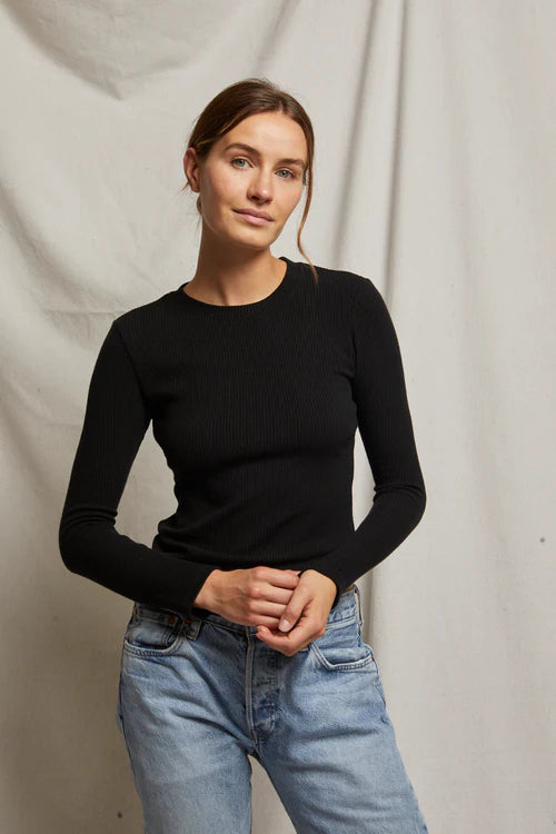 Rowe Rib Long Sleeve Ribbed Crew