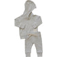 Grey Striped Hooded Set