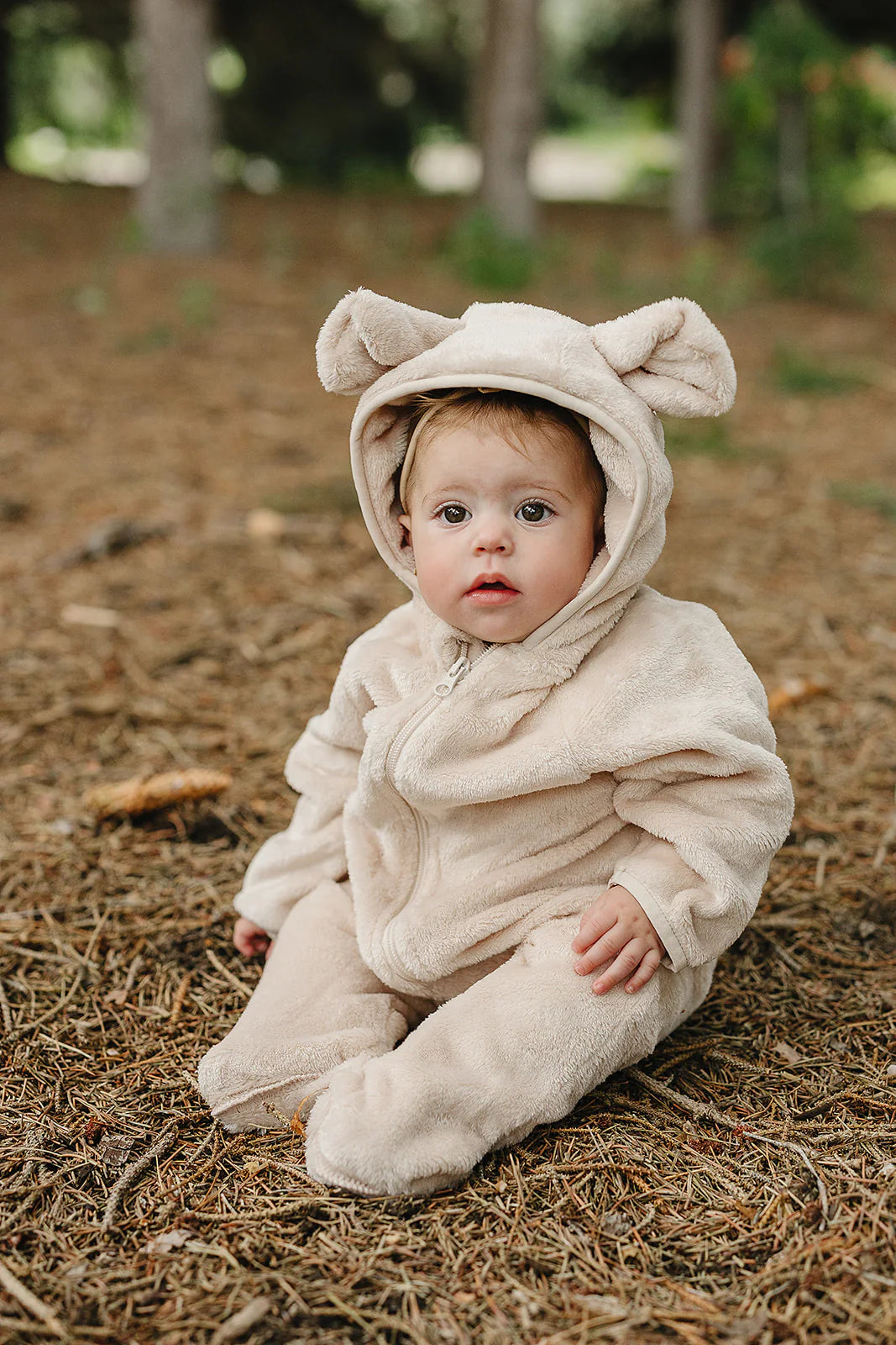 Mebie Baby Fleece Bear Hooded Zipper