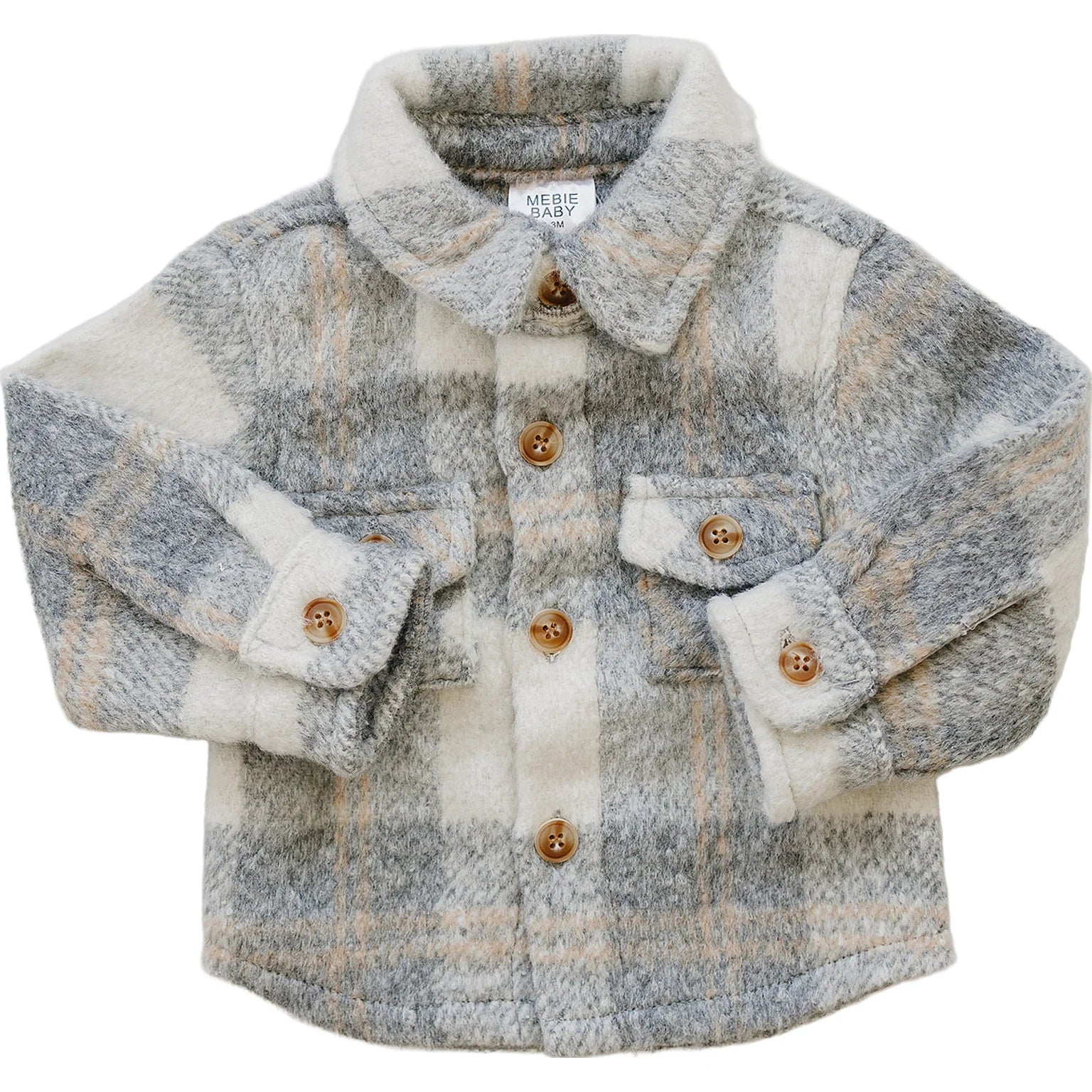 Mebie Baby Grey Plaid Shacket