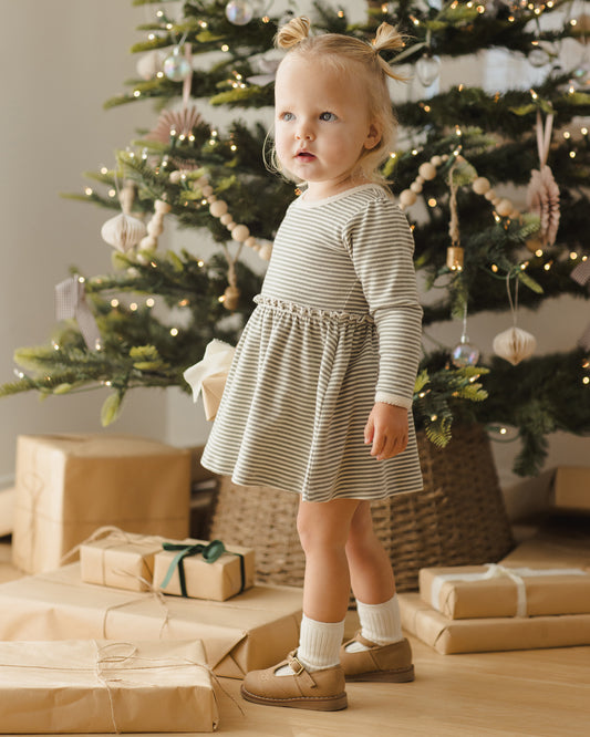 Alda Dress- Forest Stripe