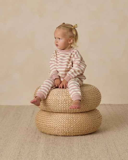 Relaxed Sweatshirt- Pink Stripe