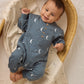 Relaxed Fleece Jumpsuit- Silver Moons