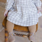 Mia Top + Bloomer Set- Blue Plaid