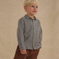 Collared Long Sleeve Shirt- Black Gingham