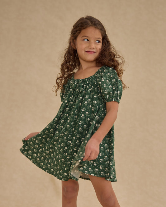 Sabrina Mini Dress -Green Ditsy