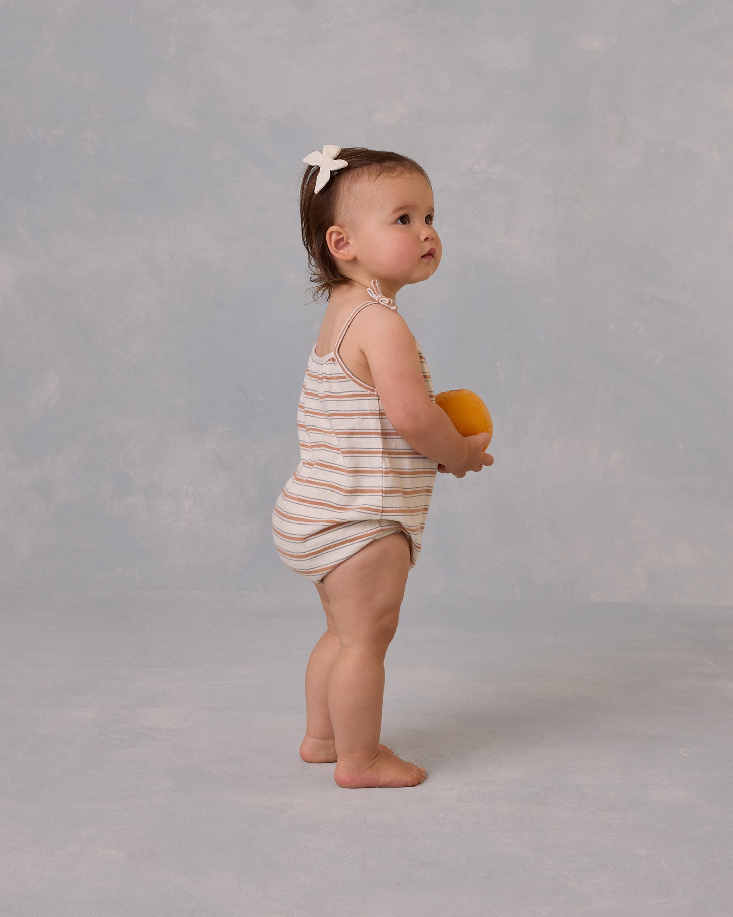 Nala Romper- Grapefruit Stripe