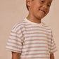 Relaxed Tee- Grapefruit Stripe