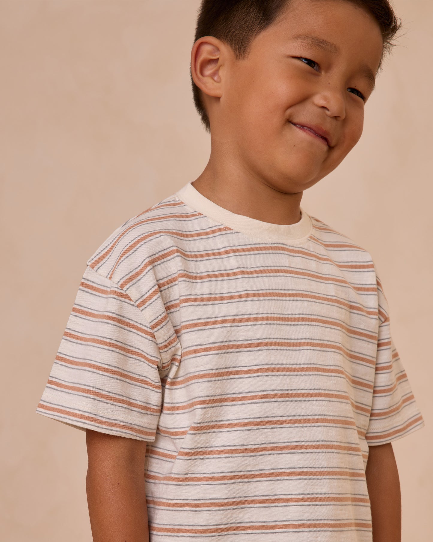 Relaxed Tee- Grapefruit Stripe