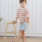 Relaxed Tee- Poppy Stripe