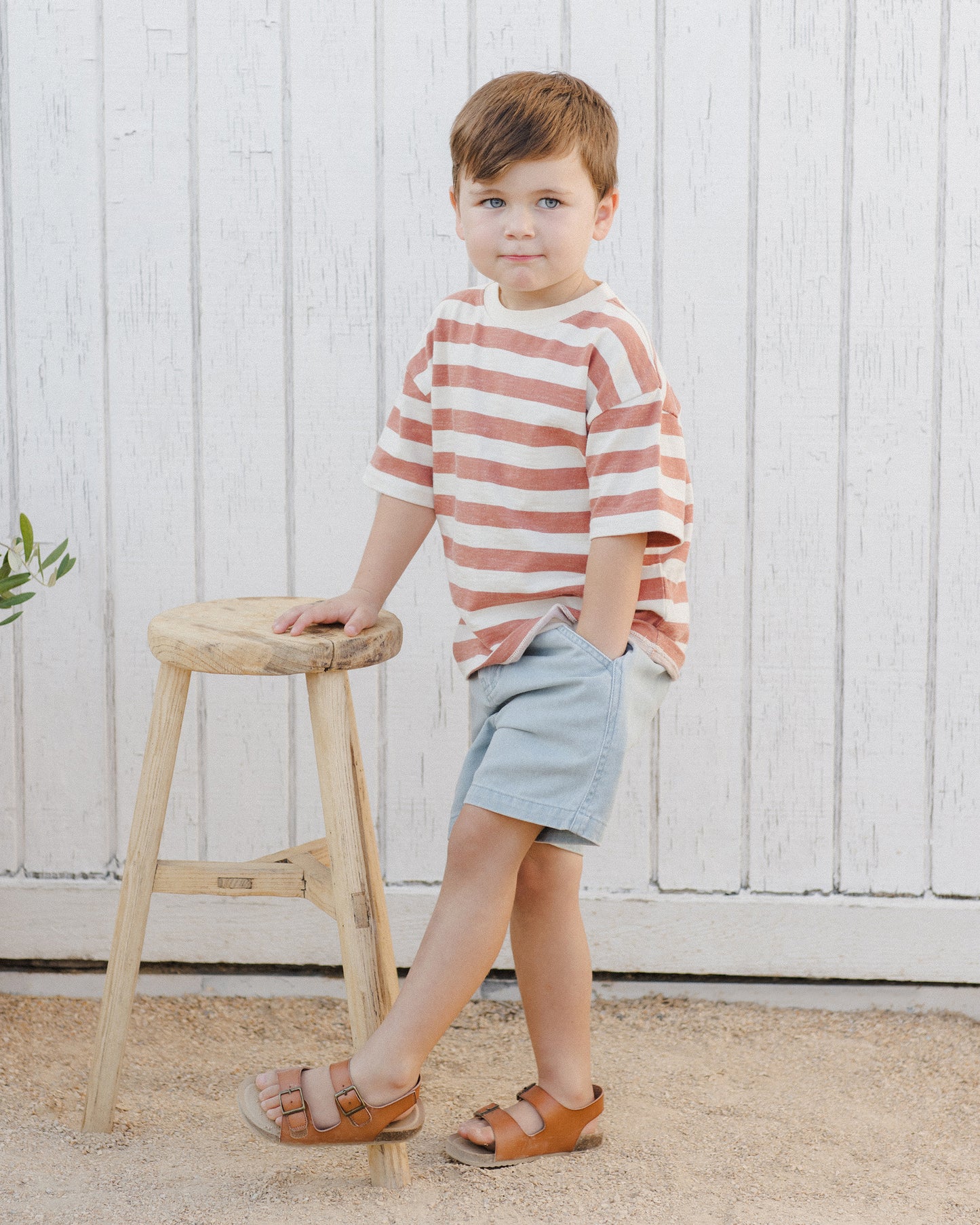 Relaxed Tee- Poppy Stripe