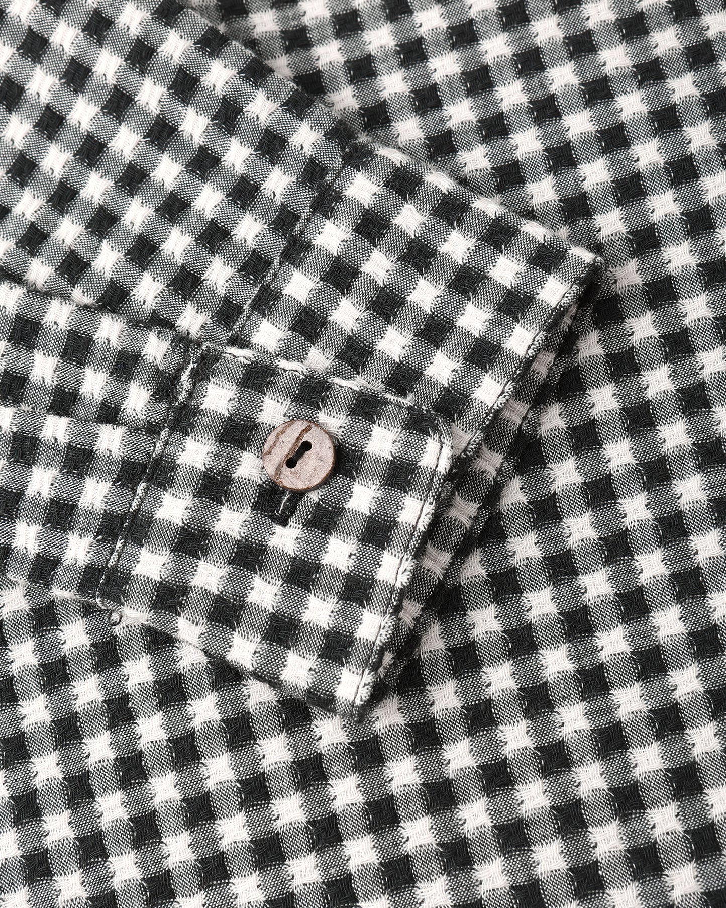 Collared Long Sleeve Shirt- Black Gingham