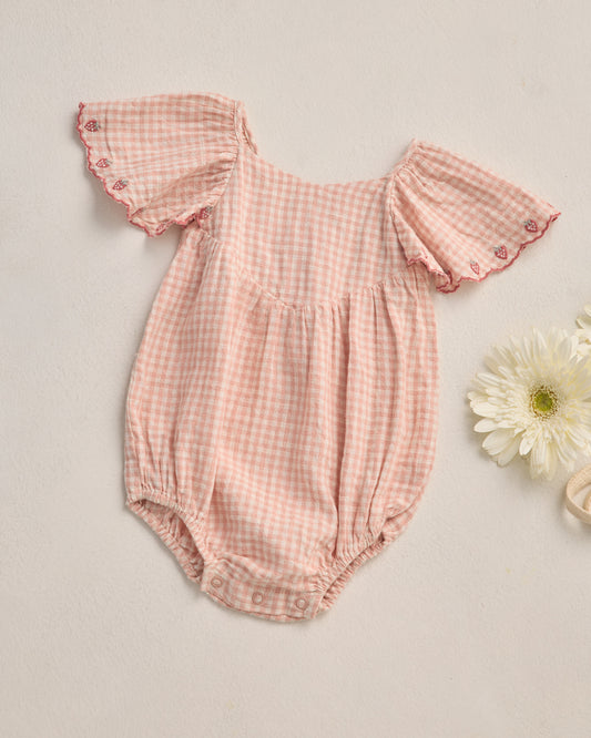 Roxy Romper- Petal Gingham