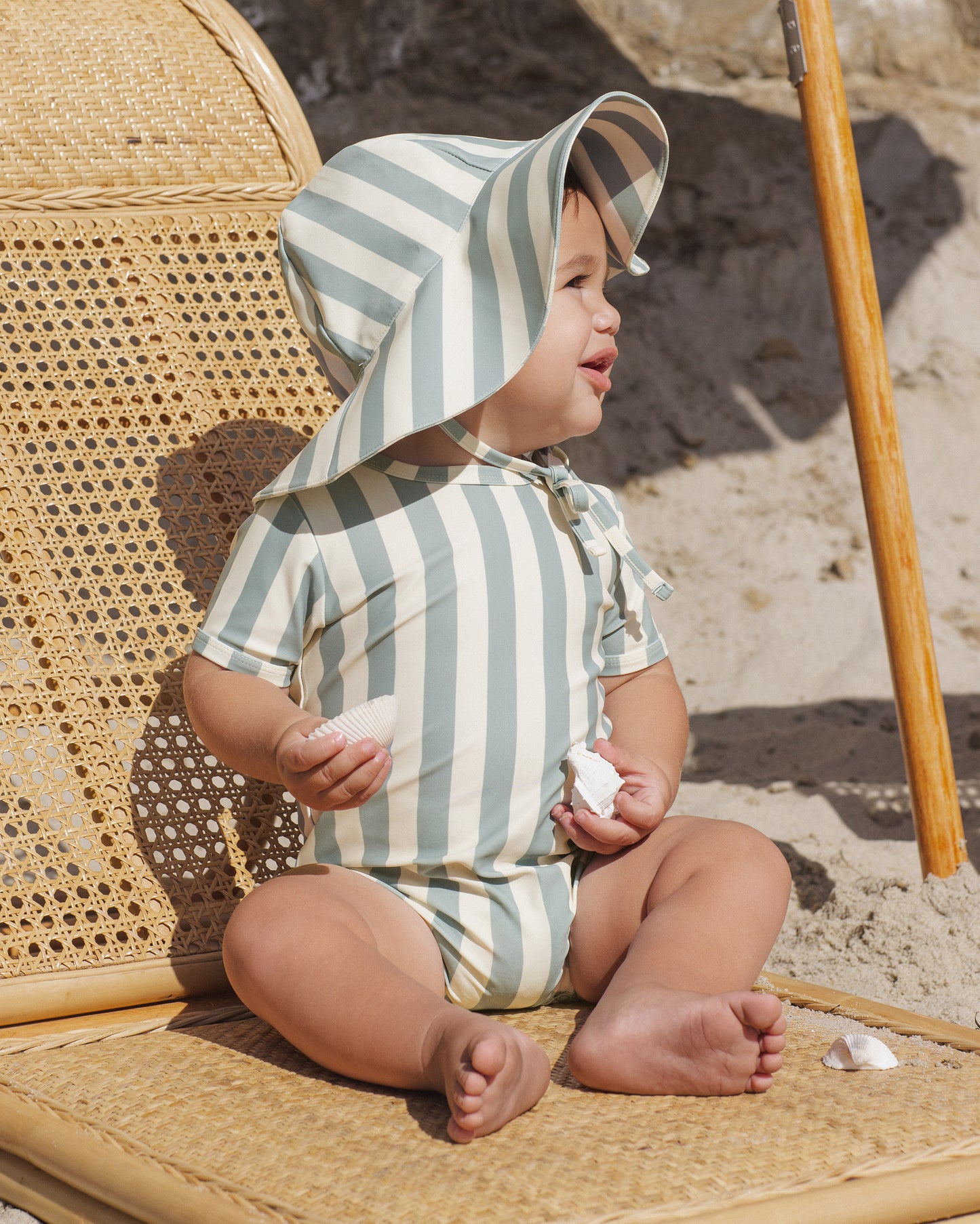 Shorty One-Piece- Green Stripe