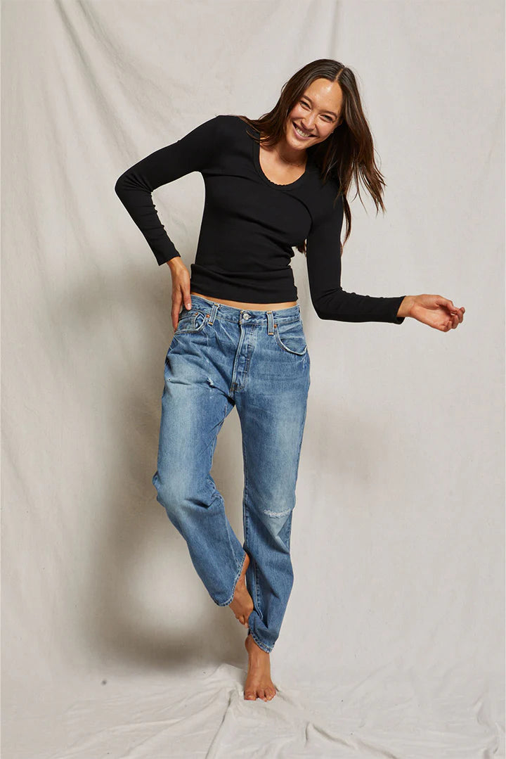 Robyn Luxe Rib Long Sleeve- True Black