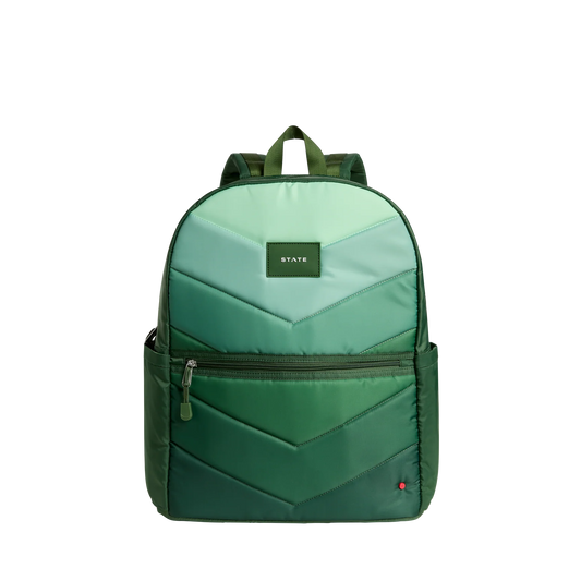 Kane Double Pocket Large Backpack- Olive Chevron