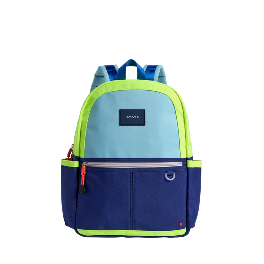 Kane Kids Backpack- Navy/Neon