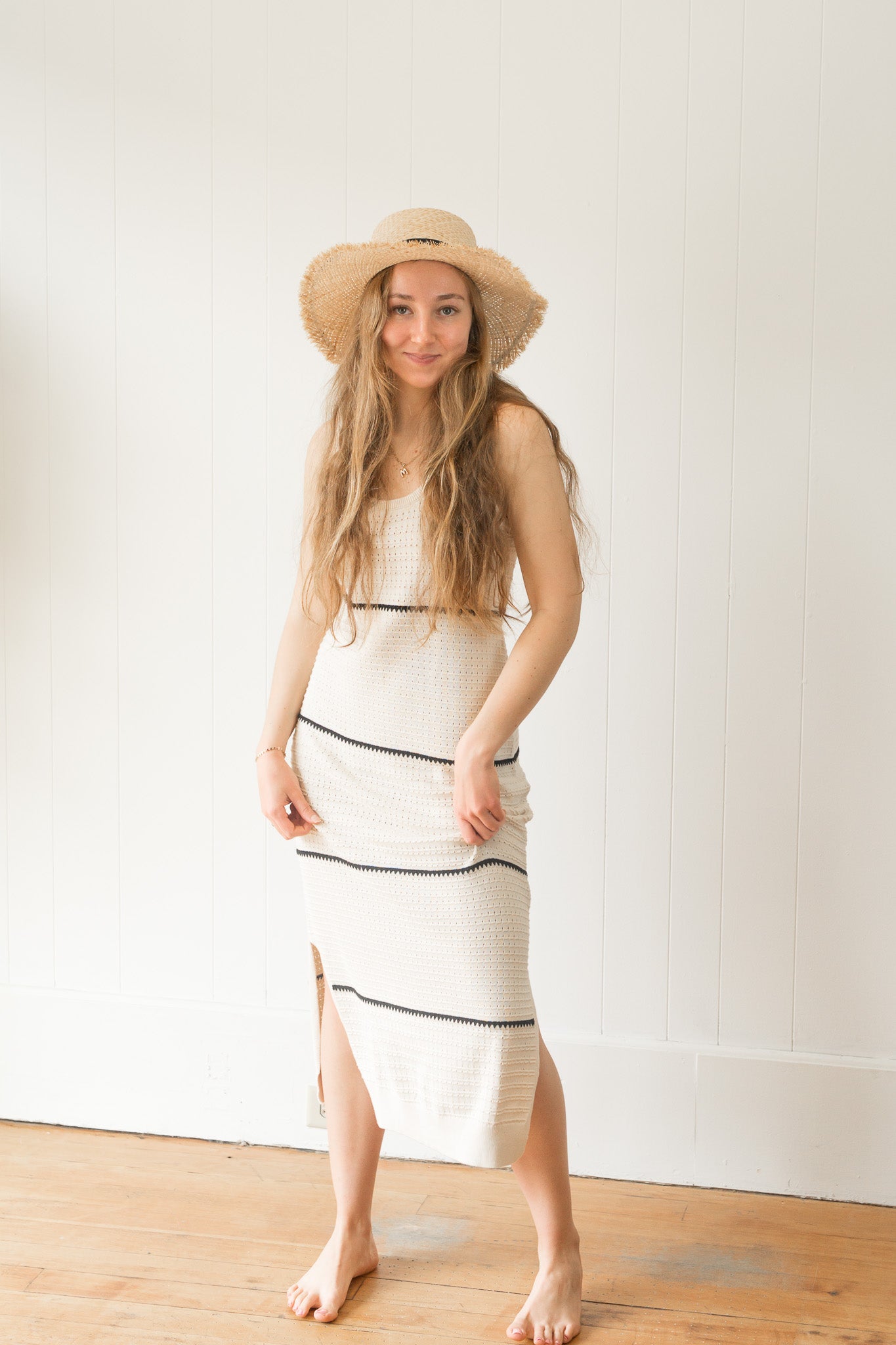 Varley Scott Scoop Neck Midi Dress - Birch