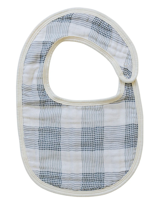 Coastal Plaid Classic Muslin Bib