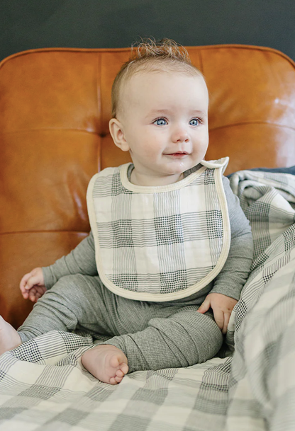 Coastal Plaid Classic Muslin Bib