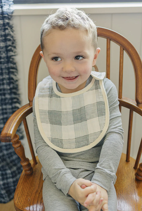 Coastal Plaid Classic Muslin Bib