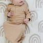 Latte Ribbed Bamboo Head Wrap