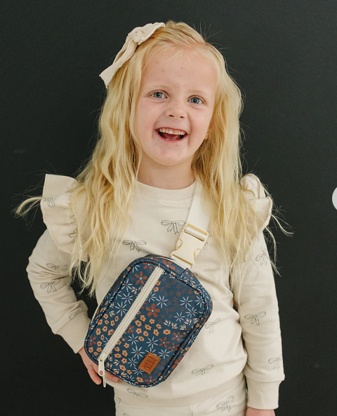 Navy Floral Mini Fanny Pack