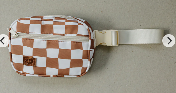 Rust Wavy Checkered Mini Fanny Pack