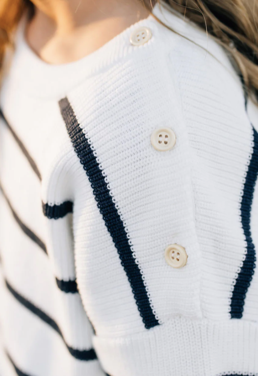 Navy Stripe Knit Sweater