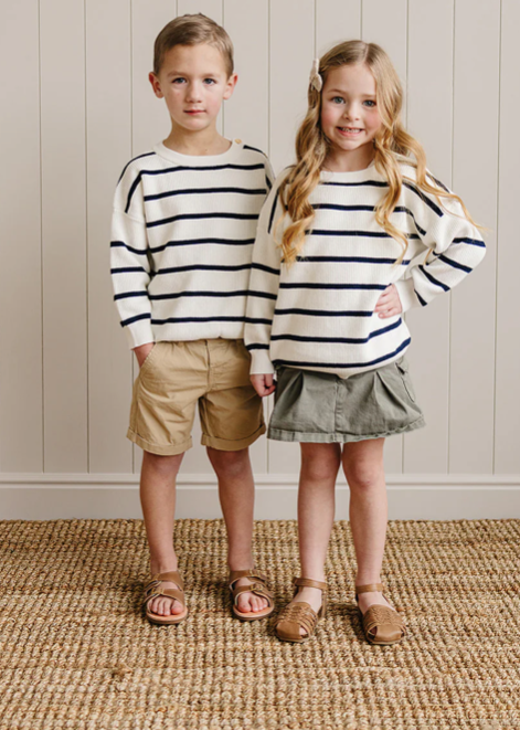 Navy Stripe Knit Sweater